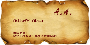 Adleff Absa névjegykártya
